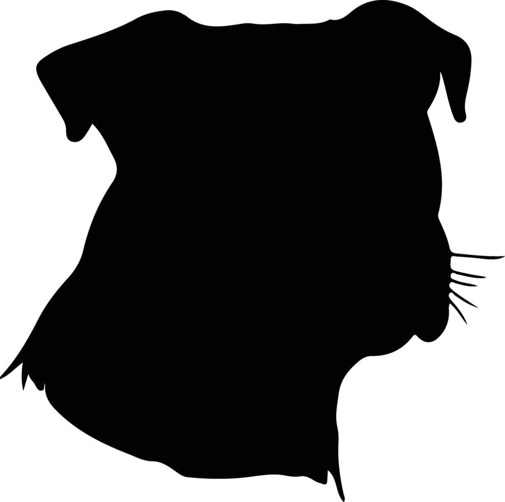 Staffordshire toro terrier negro silueta vector