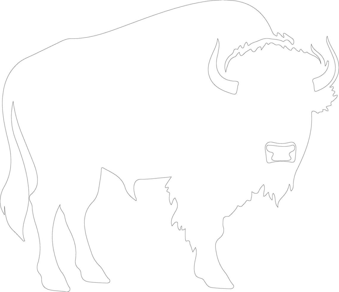 bison outline silhouette vector