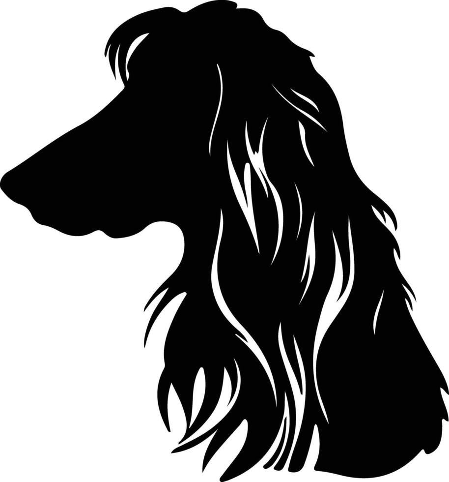 Afghan Hound  black silhouette vector