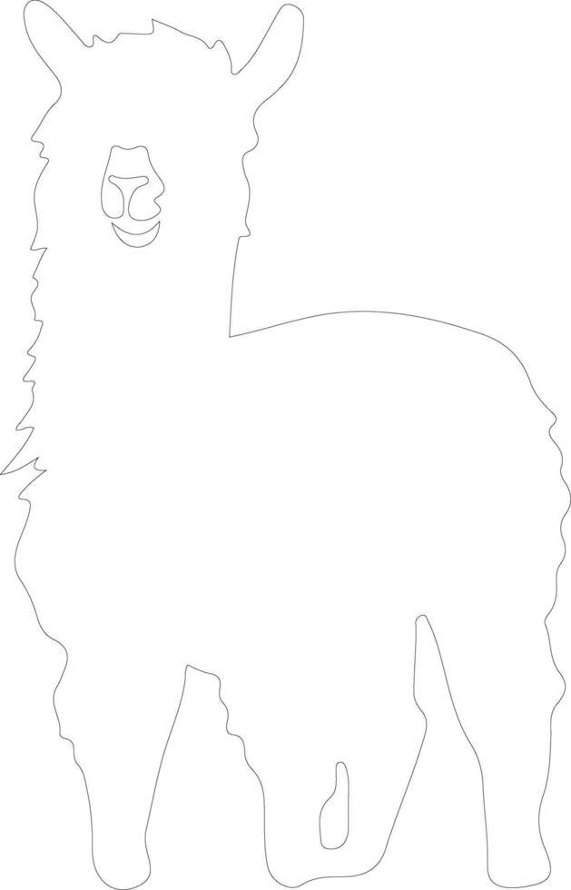 alpaca  outline silhouette vector