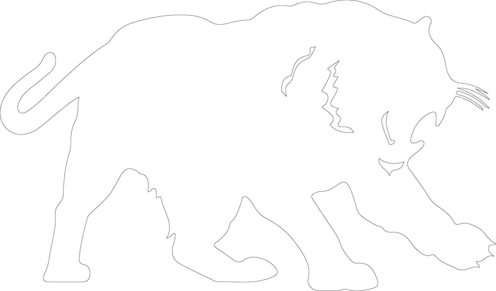 Smilodon   outline silhouette vector