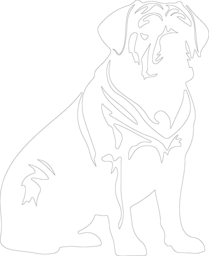 Dogue de Bordeaux  outline silhouette vector