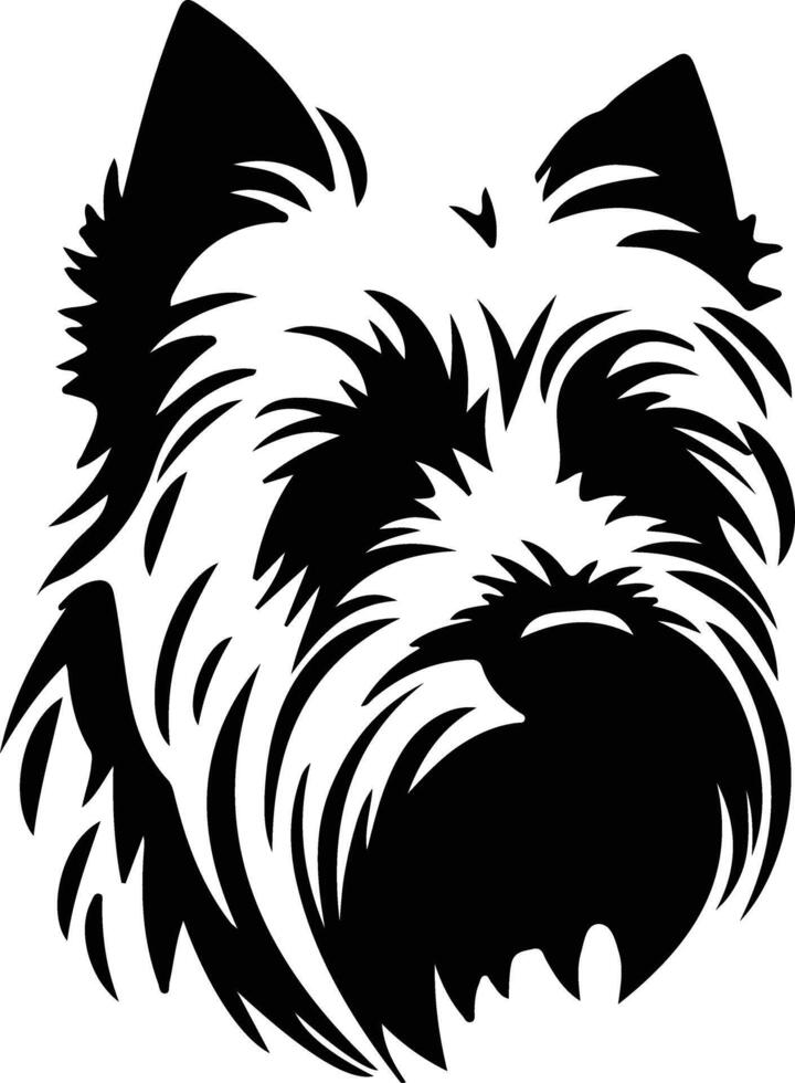 West Highland White Terrier silhouette portrait vector