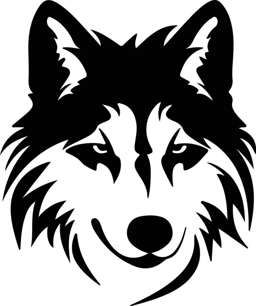 arctic wolf silhouette portrait vector