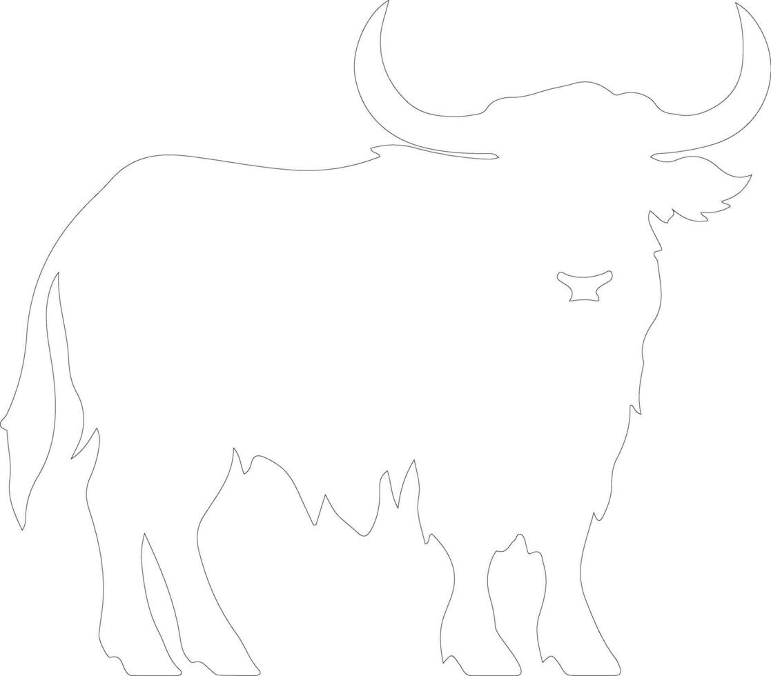 yak  outline silhouette vector