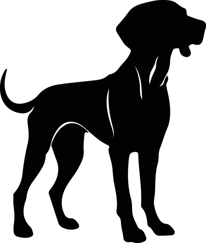 hueso rojo Coonhound negro silueta vector