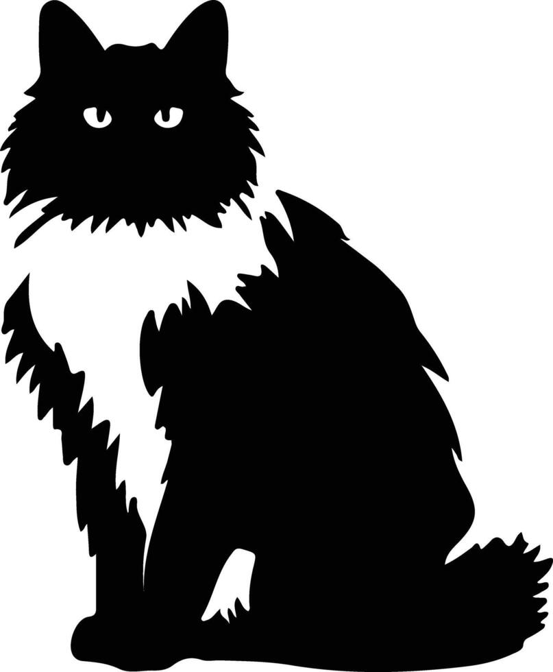 Ragdoll Cat  black silhouette vector