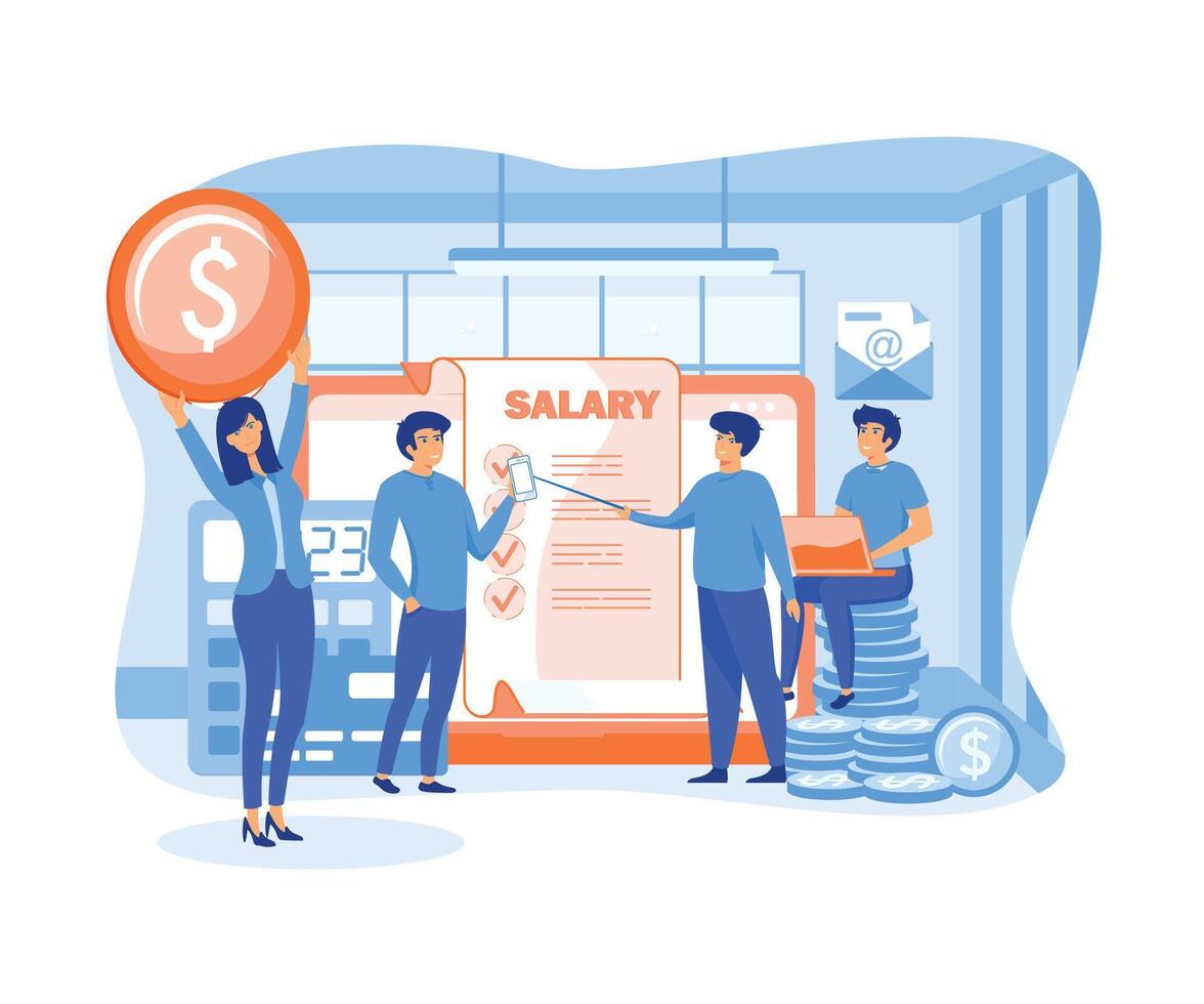 Payroll, Payroll Suitable for web landing pages, Wallpapers, Backgrounds, Cards, banners. flat vector modern illustration