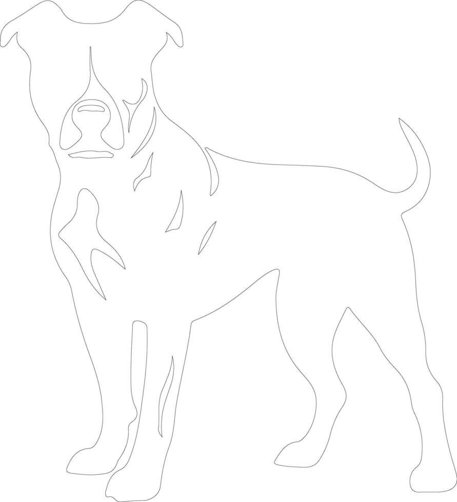 americano Staffordshire terrier contorno silueta vector