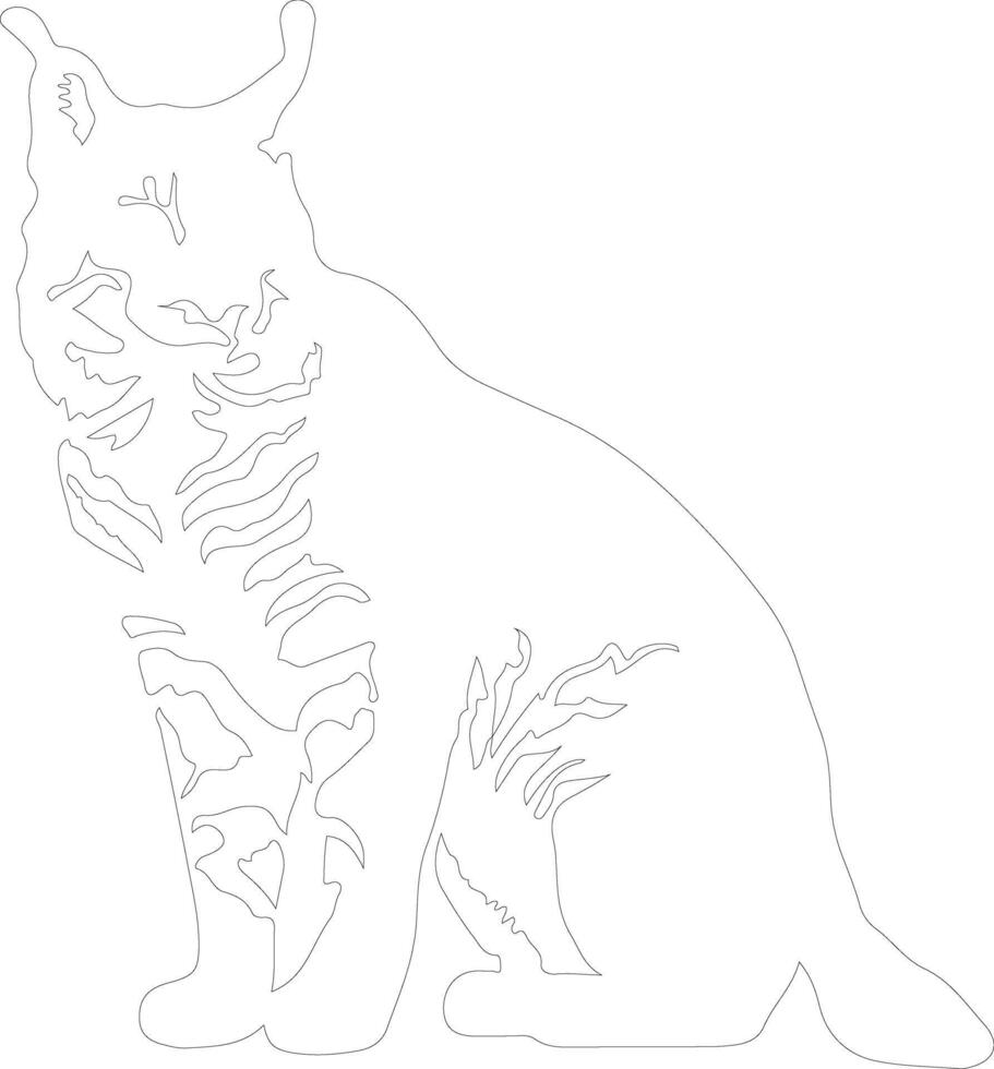 bobcat outline silhouette vector