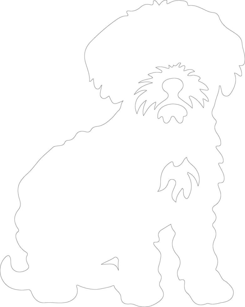 Bichon Frise  outline silhouette vector