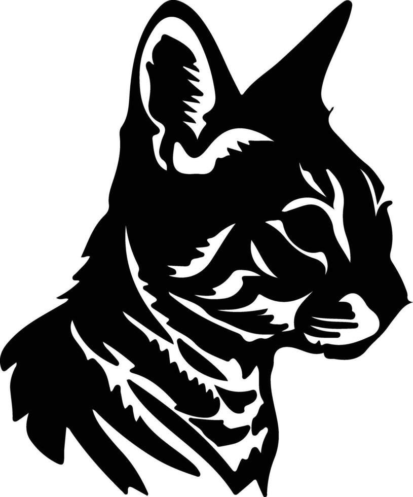 Toyger Cat  silhouette portrait vector