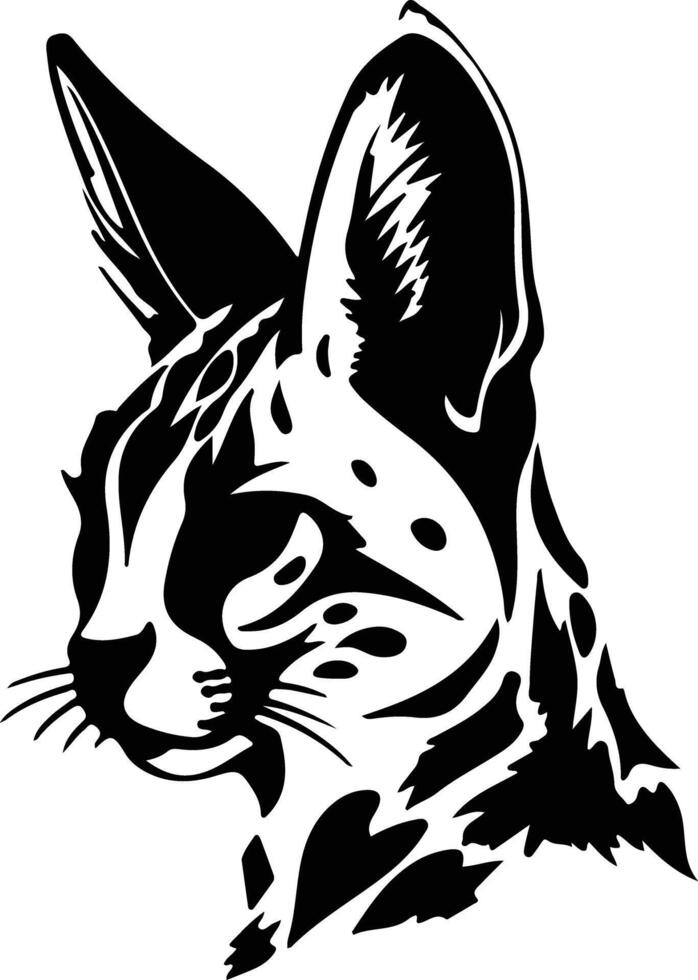 Serval  silhouette portrait vector