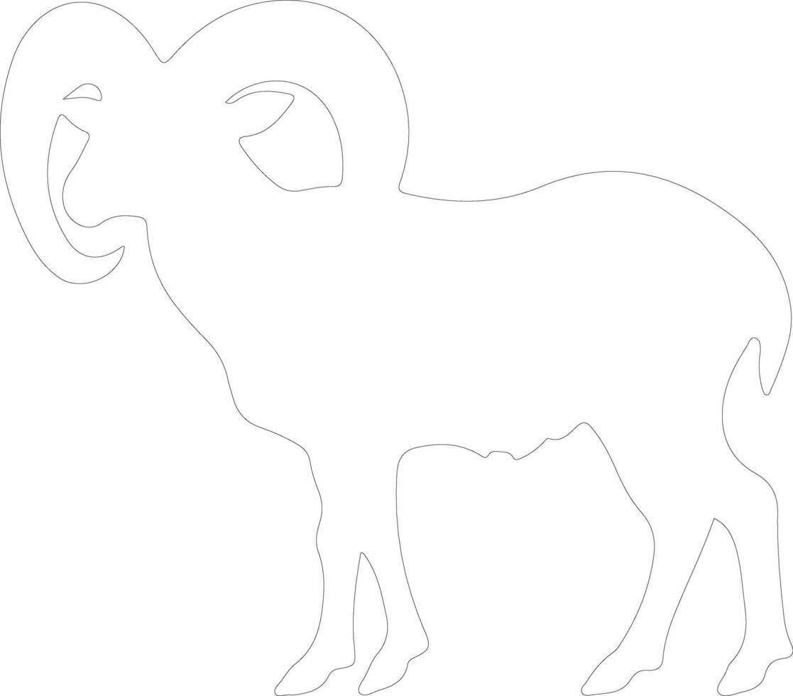 bighorn sheep  outline silhouette vector
