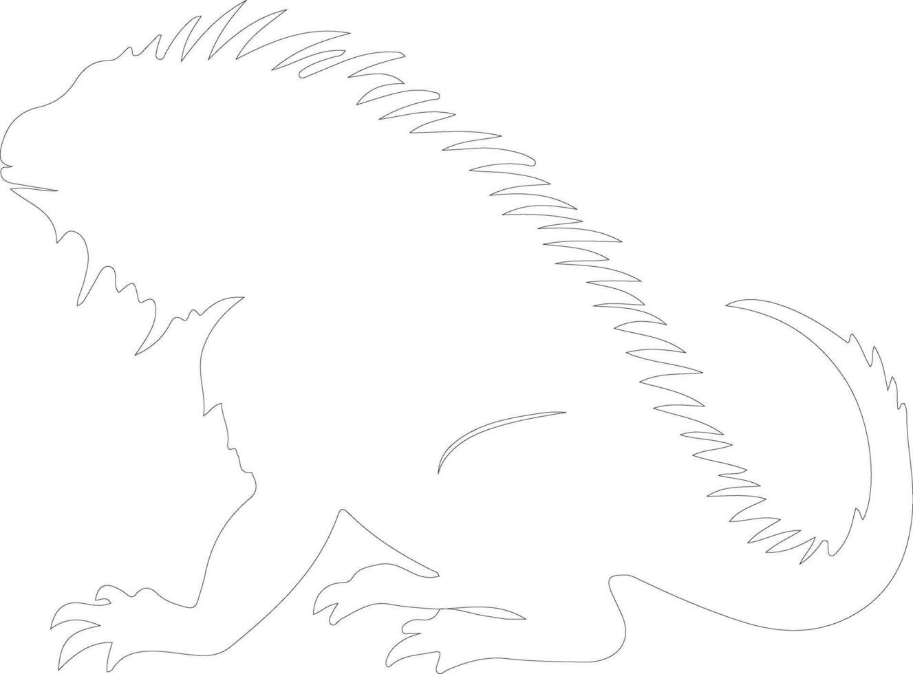 spiny lizard    outline silhouette vector