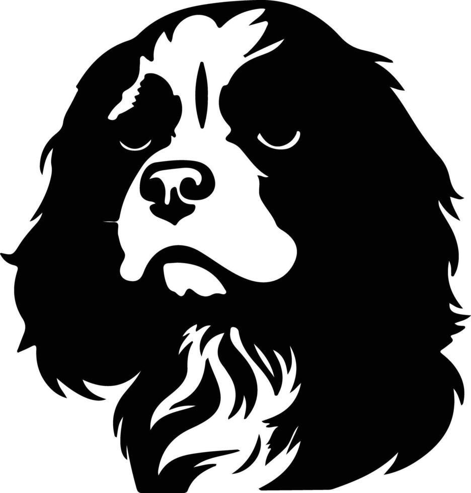 Rey Charles spaniel silueta retrato vector