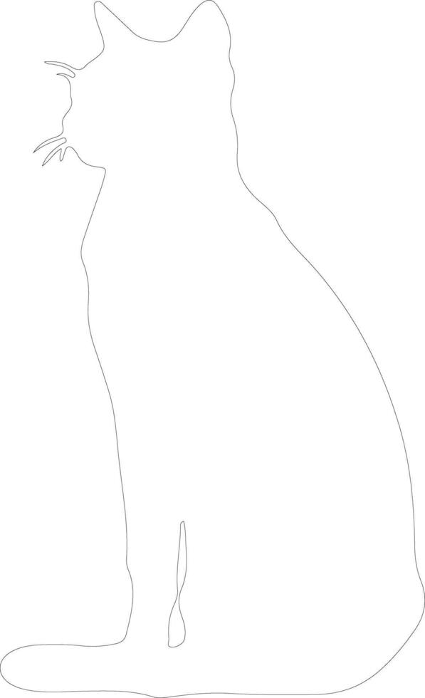 Serengeti Cat  outline silhouette vector