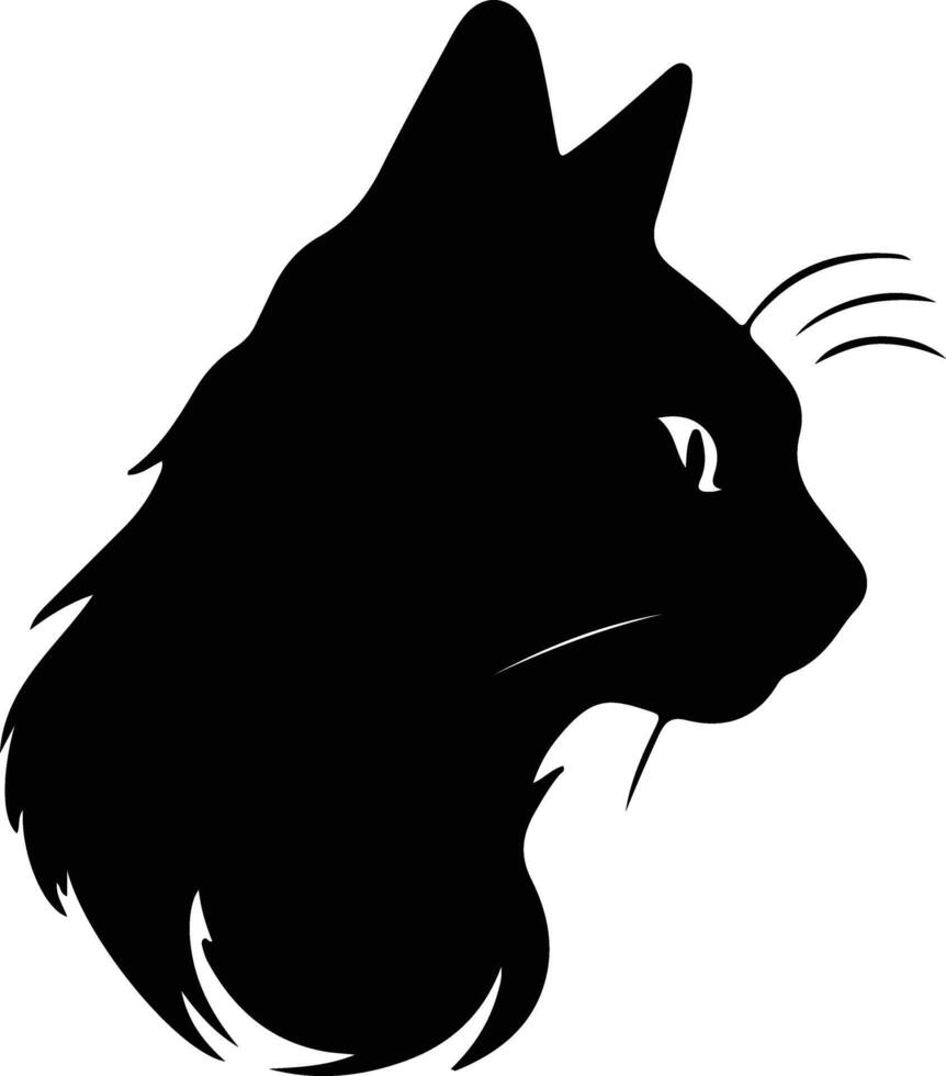 Australian Mist Cat  silhouette portrait vector