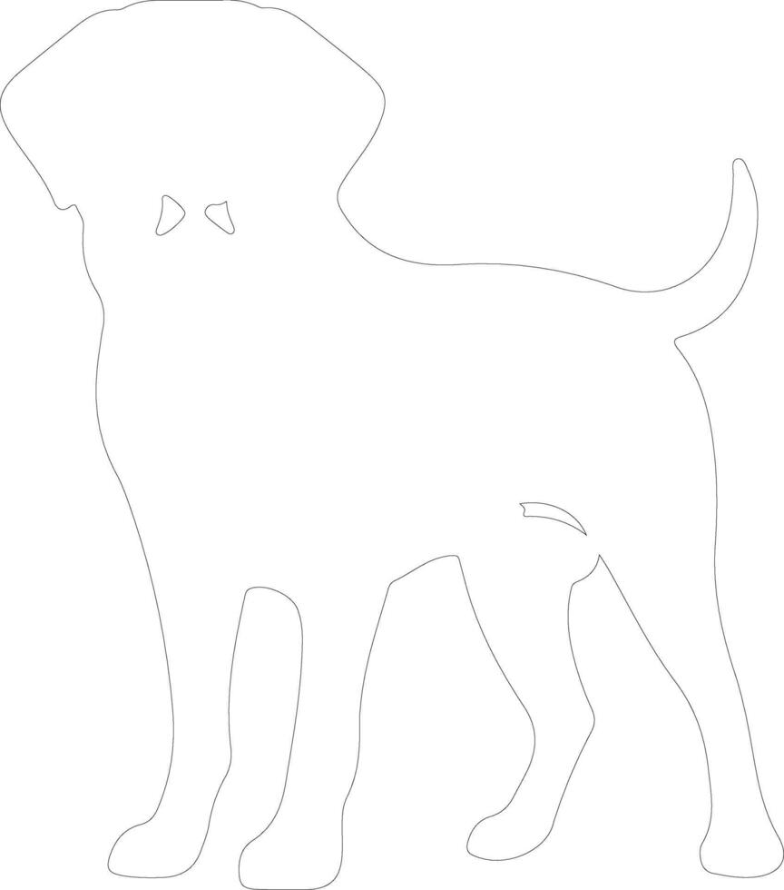 Labrador Retriever  outline silhouette vector