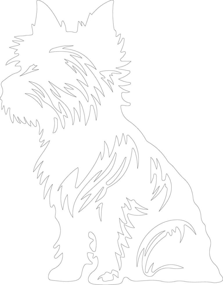 Australian Terrier  outline silhouette vector