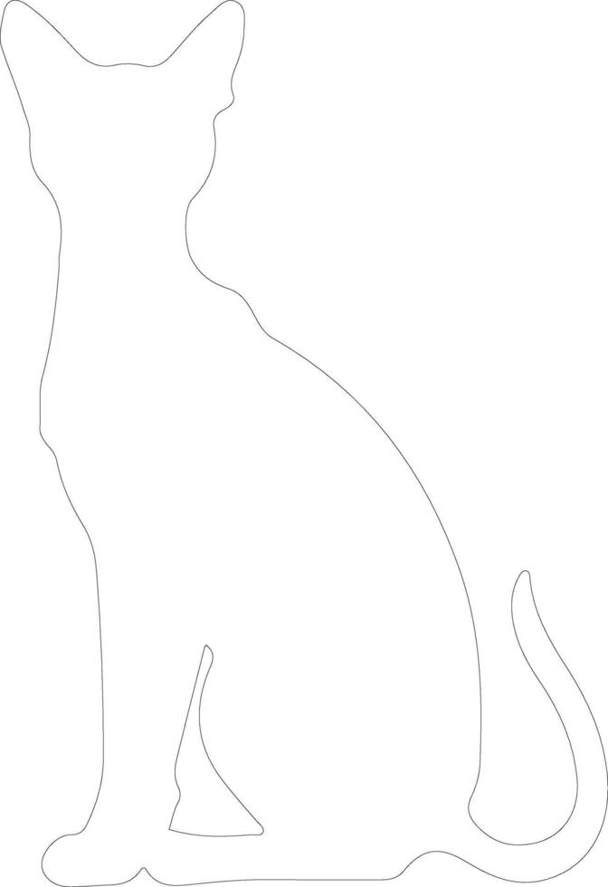 Oriental Shorthair Cat  outline silhouette vector