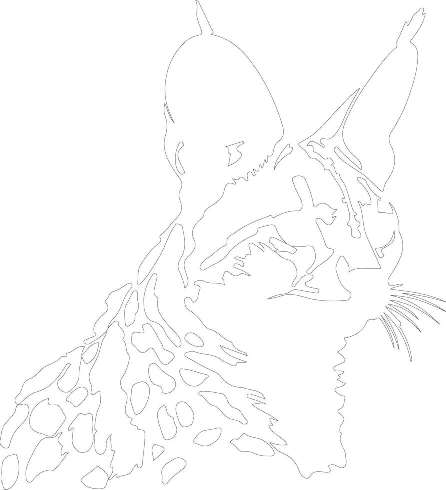 Serval outline silhouette vector
