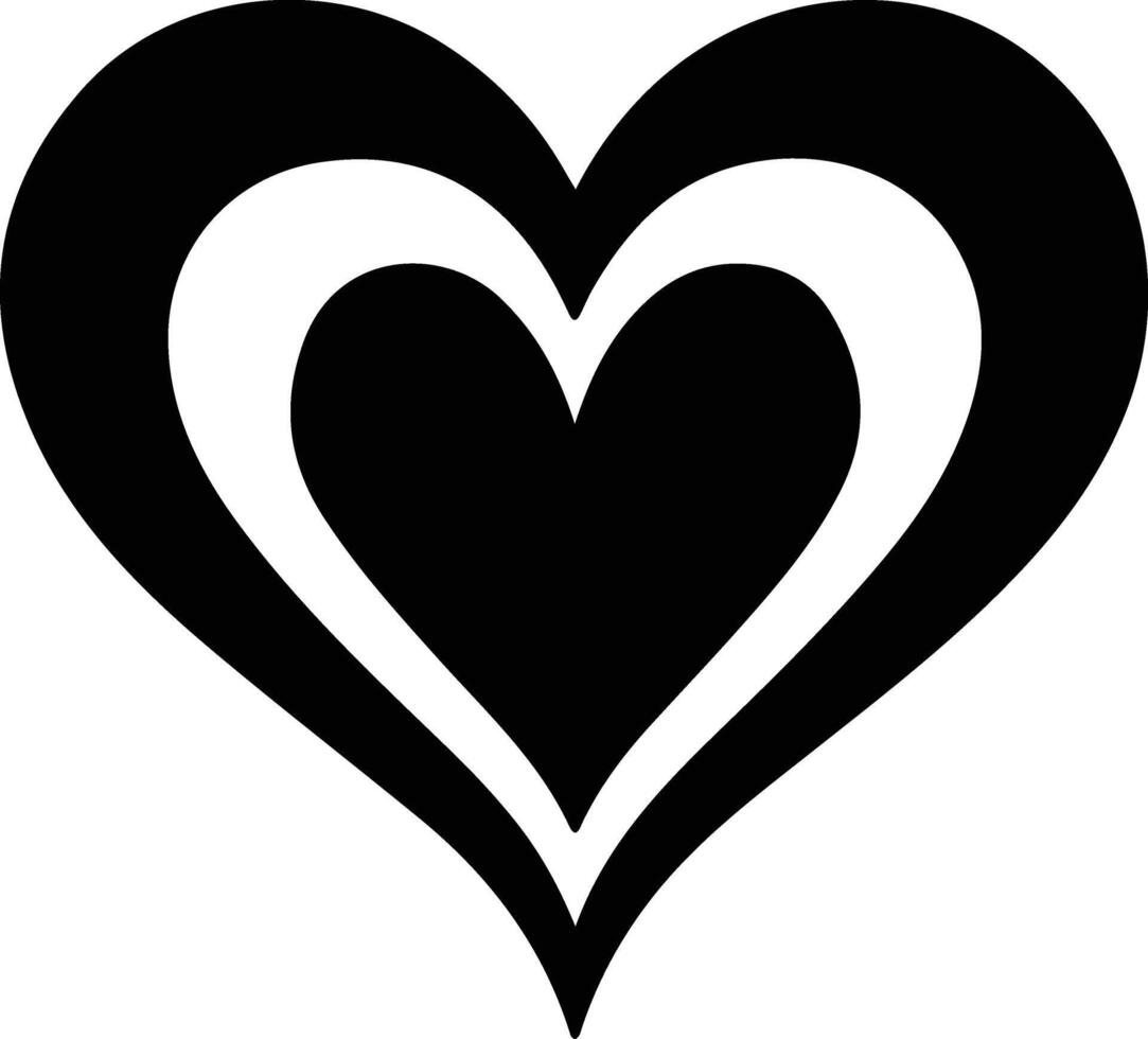 Heart icon  black silhouette vector