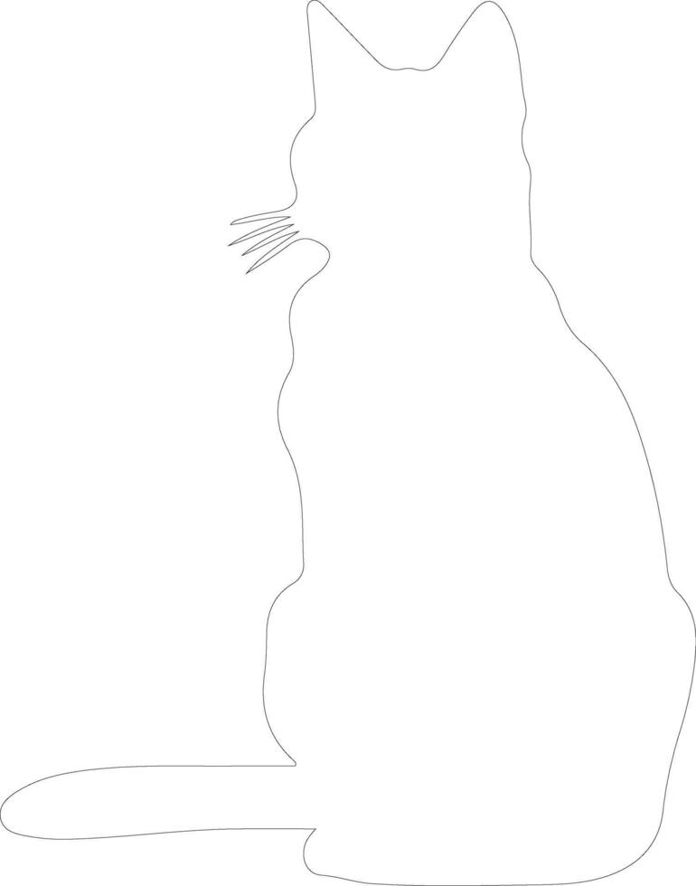 Havana Brown Cat  outline silhouette vector