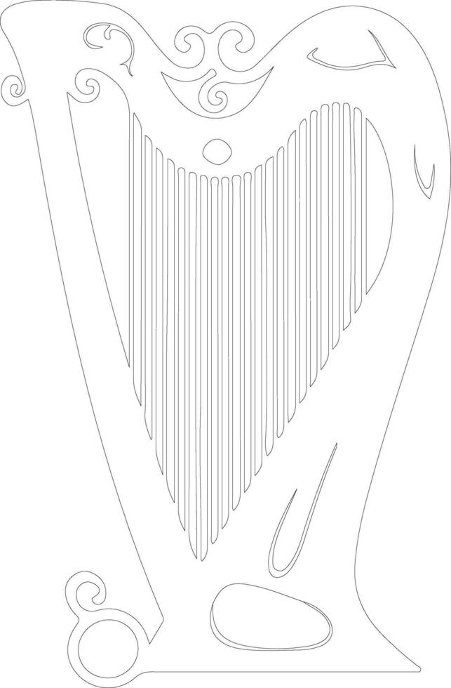 Harp  outline silhouette vector