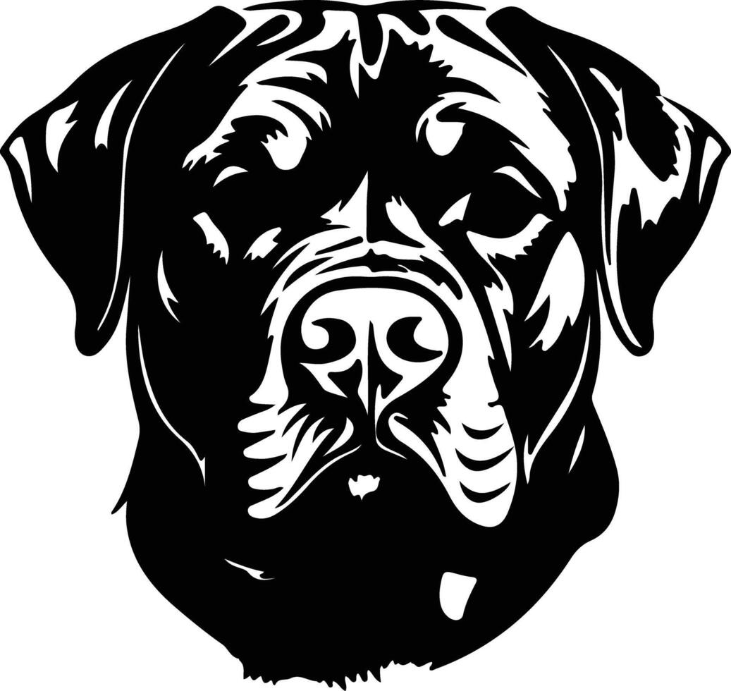 Rottweiler  silhouette portrait vector