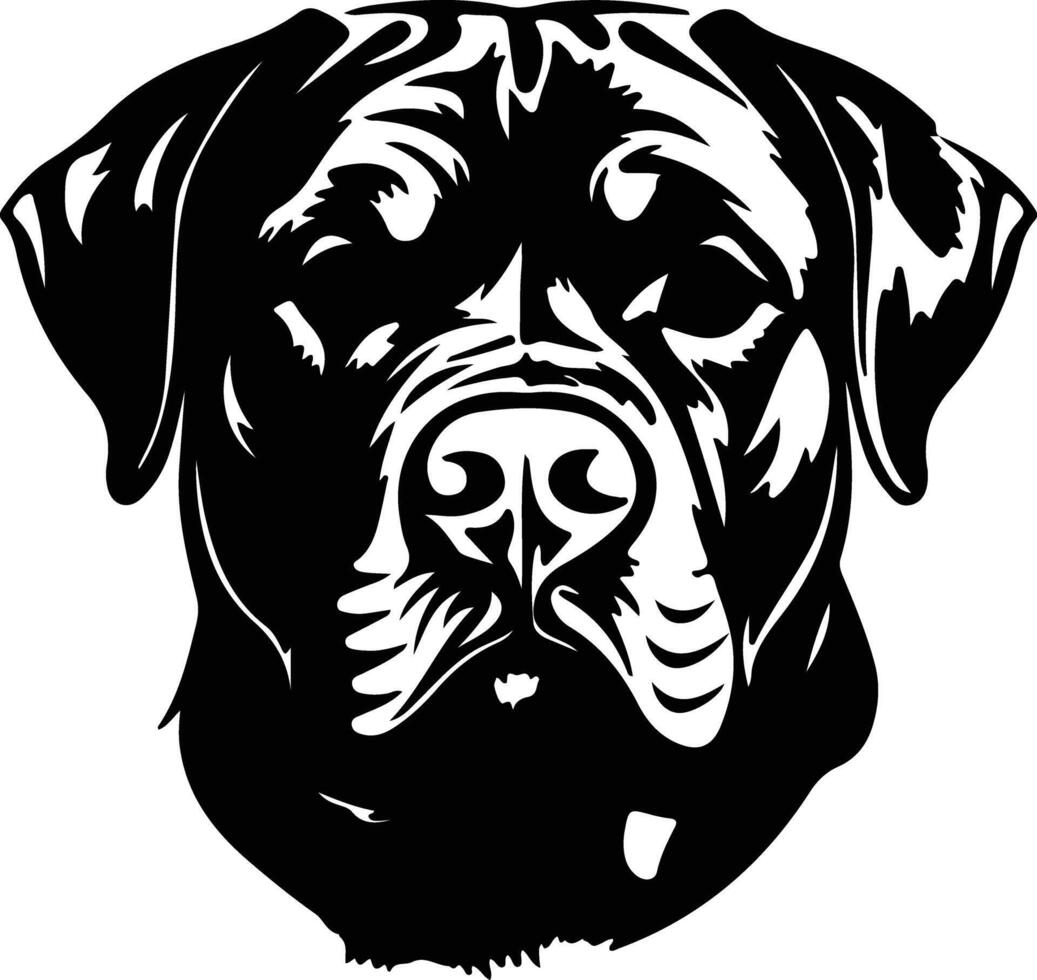 Rottweiler silueta retrato vector