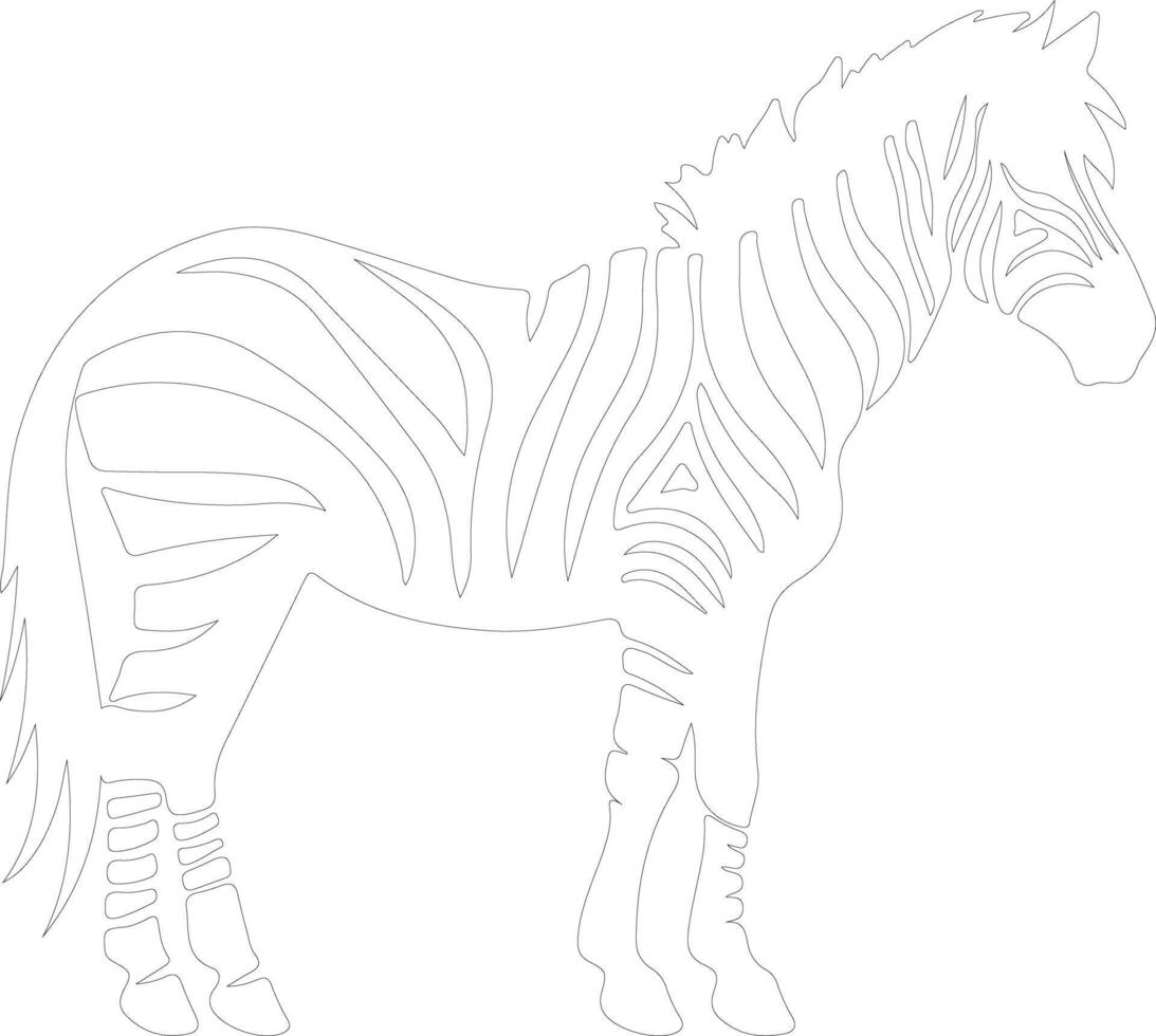 quagga    outline silhouette vector