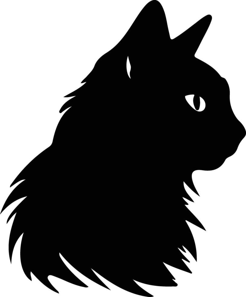 Raas Cat  silhouette portrait vector