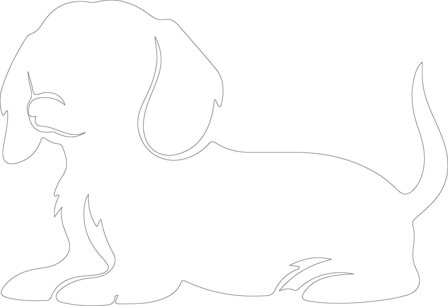 Dachshund outline silhouette vector