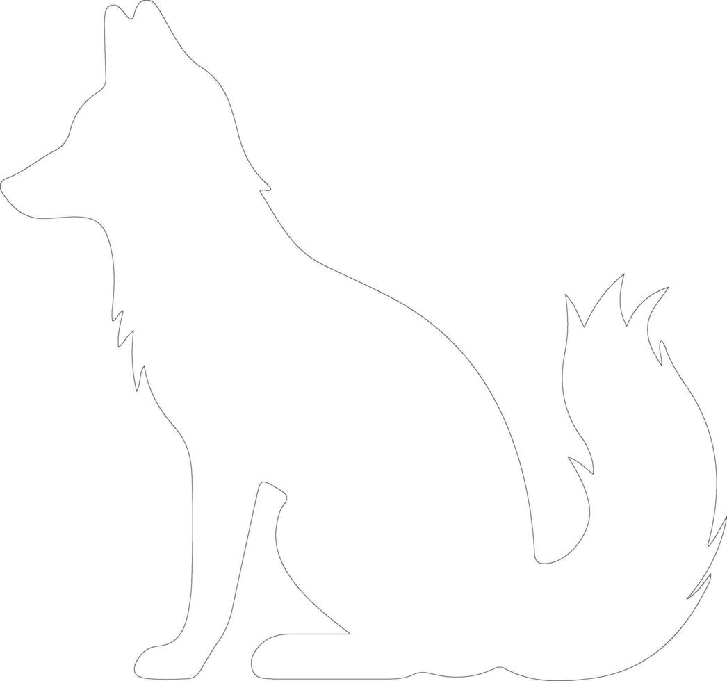 fox   outline silhouette vector