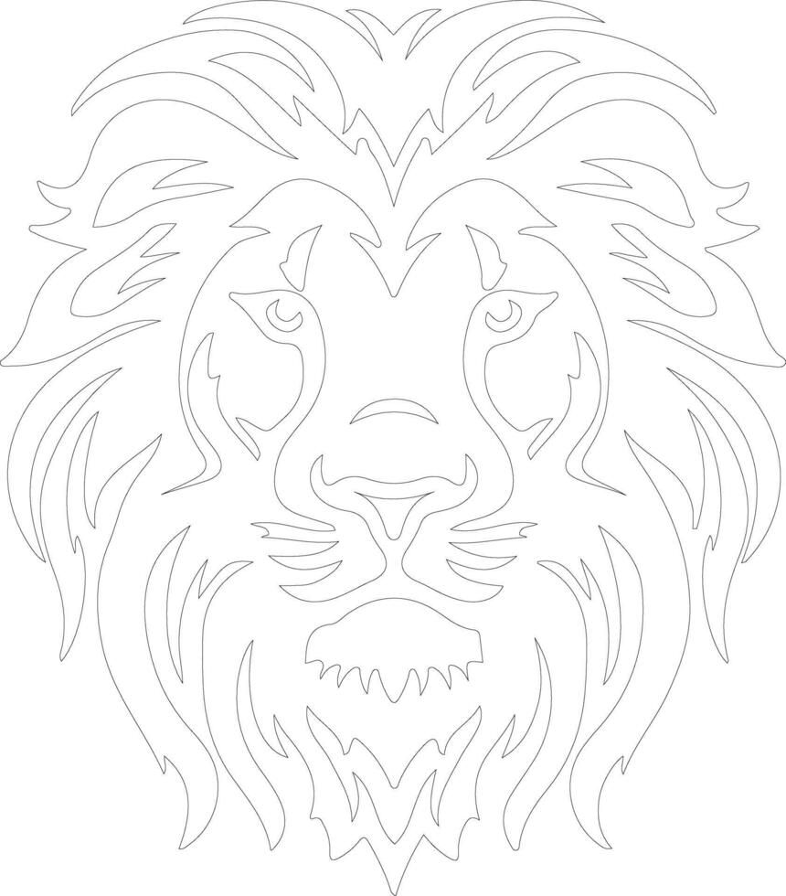 lion  outline silhouette vector
