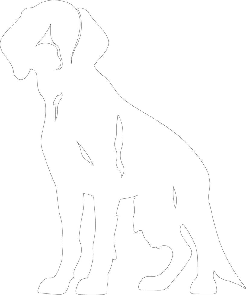 Small Munsterlander Pointer outline silhouette vector