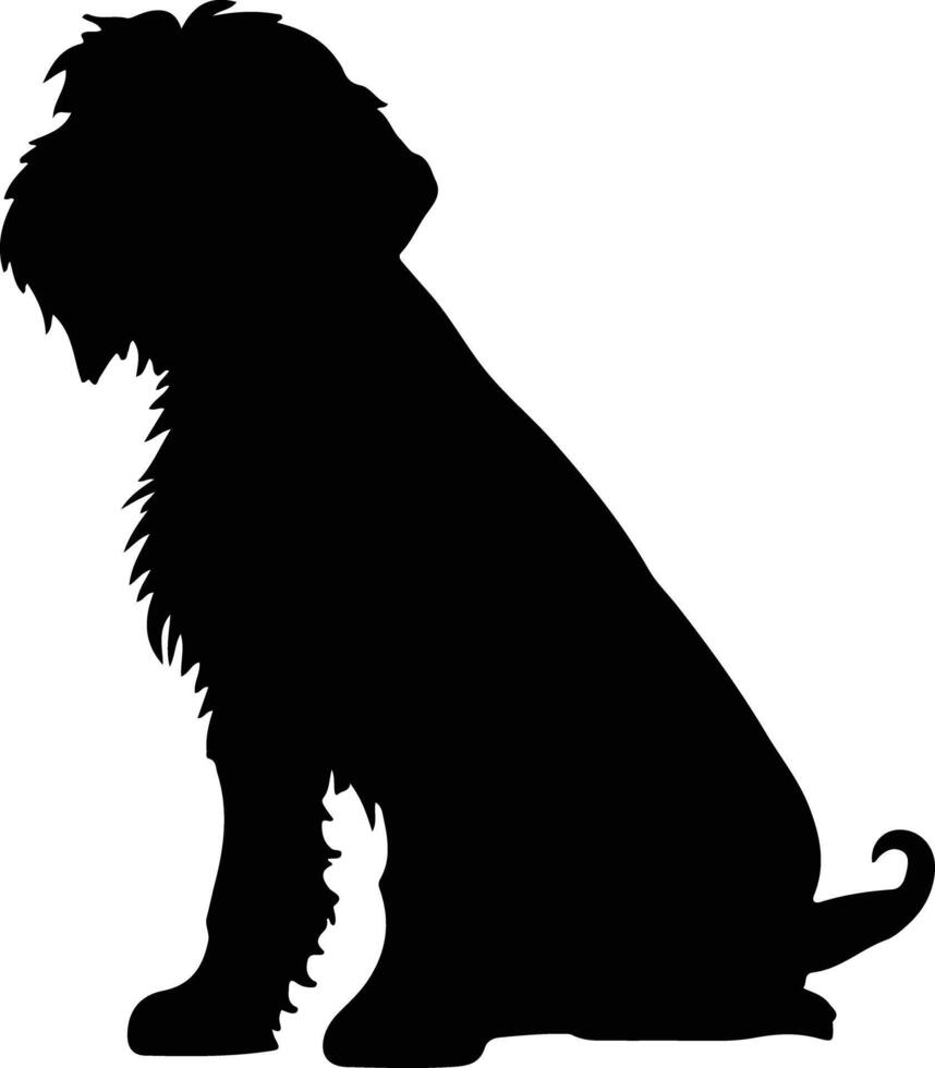 Wirehaired Pointing Griffon   black silhouette vector