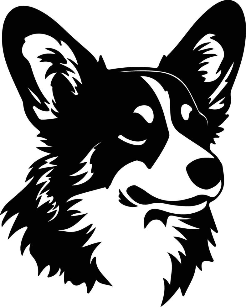 corgi silueta retrato vector