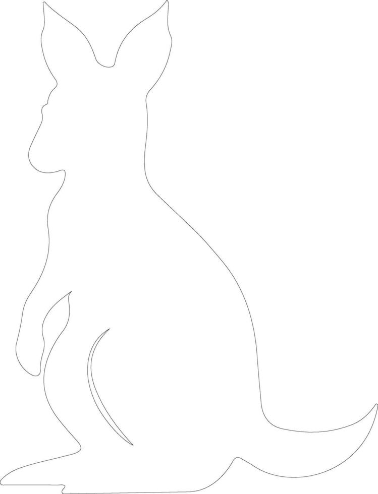 wallaby outline silhouette vector