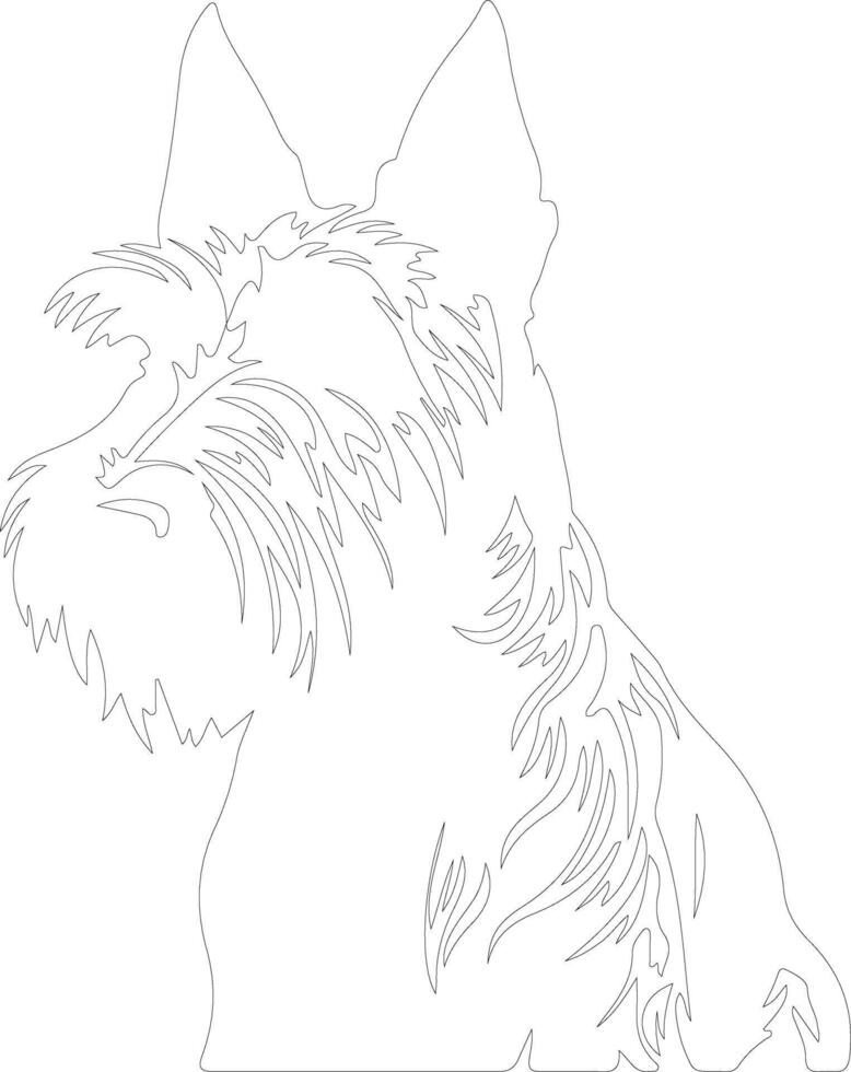 Scottish Terrier outline silhouette vector