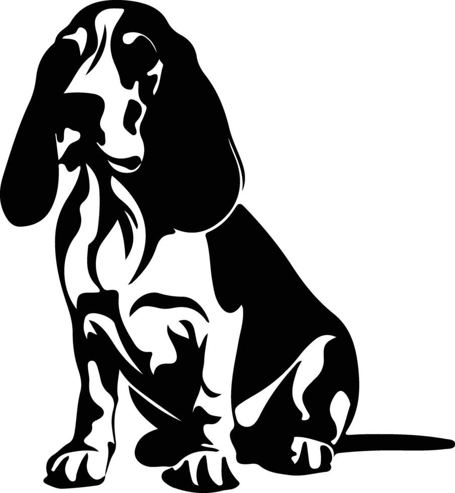 Basset Hound    black silhouette vector