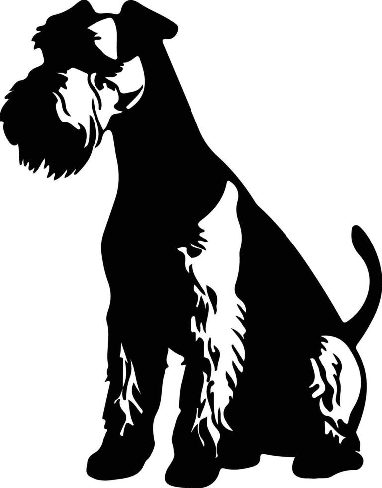 Welsh Terrier   black silhouette vector