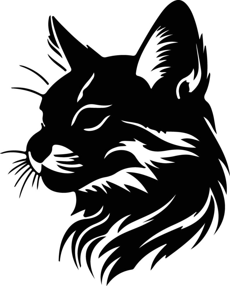 Sand Cat silhouette portrait vector