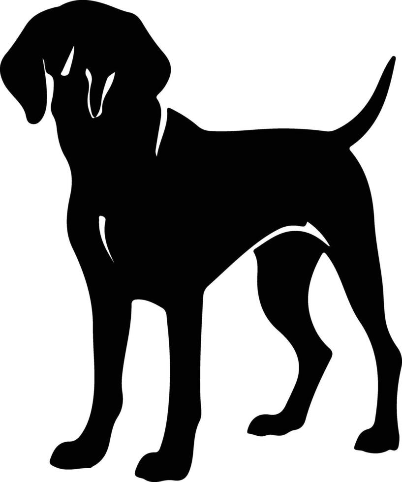 hueso rojo Coonhound negro silueta vector