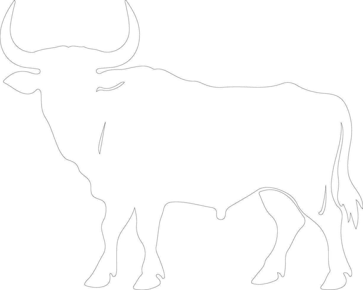 ox  outline silhouette vector