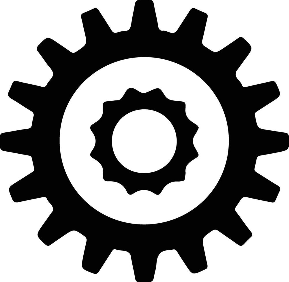Gear icon  black silhouette vector