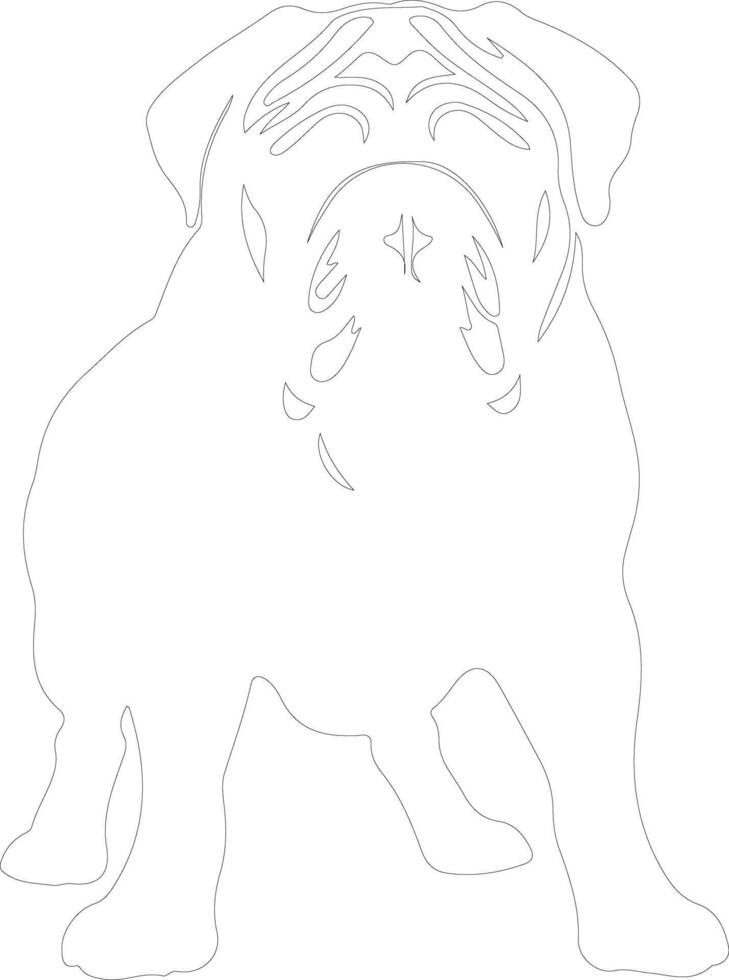 Neapolitan Mastiff  outline silhouette vector