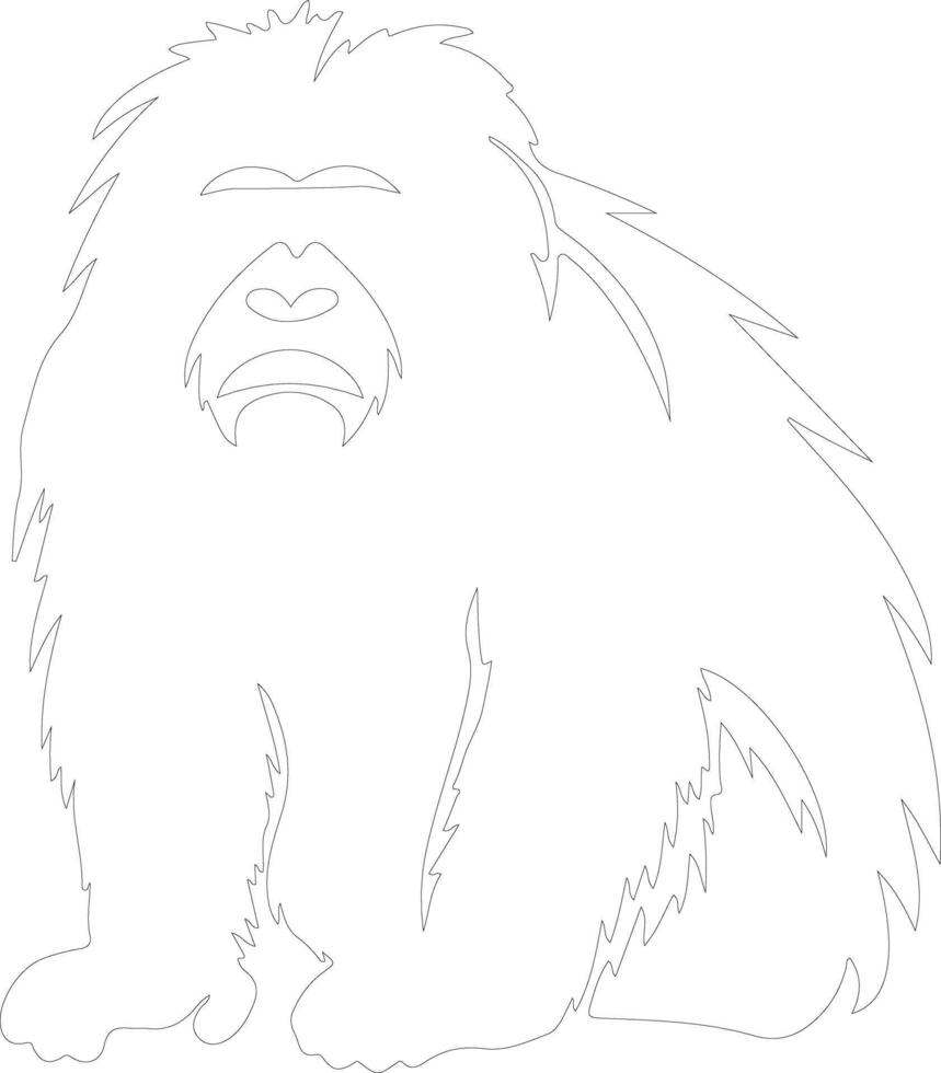 howler monkey  outline silhouette vector