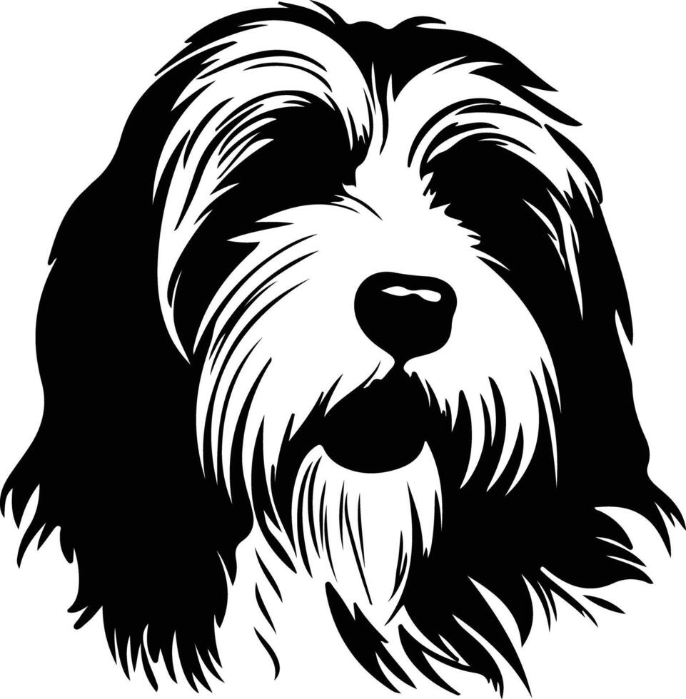 barbado collie negro silueta vector